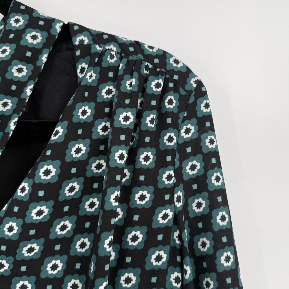 Ted Baker Dress Womens 2 US 4 Printed Neck Tie Long Sleeve Cinch Waist Mini - Picture 5 of 13